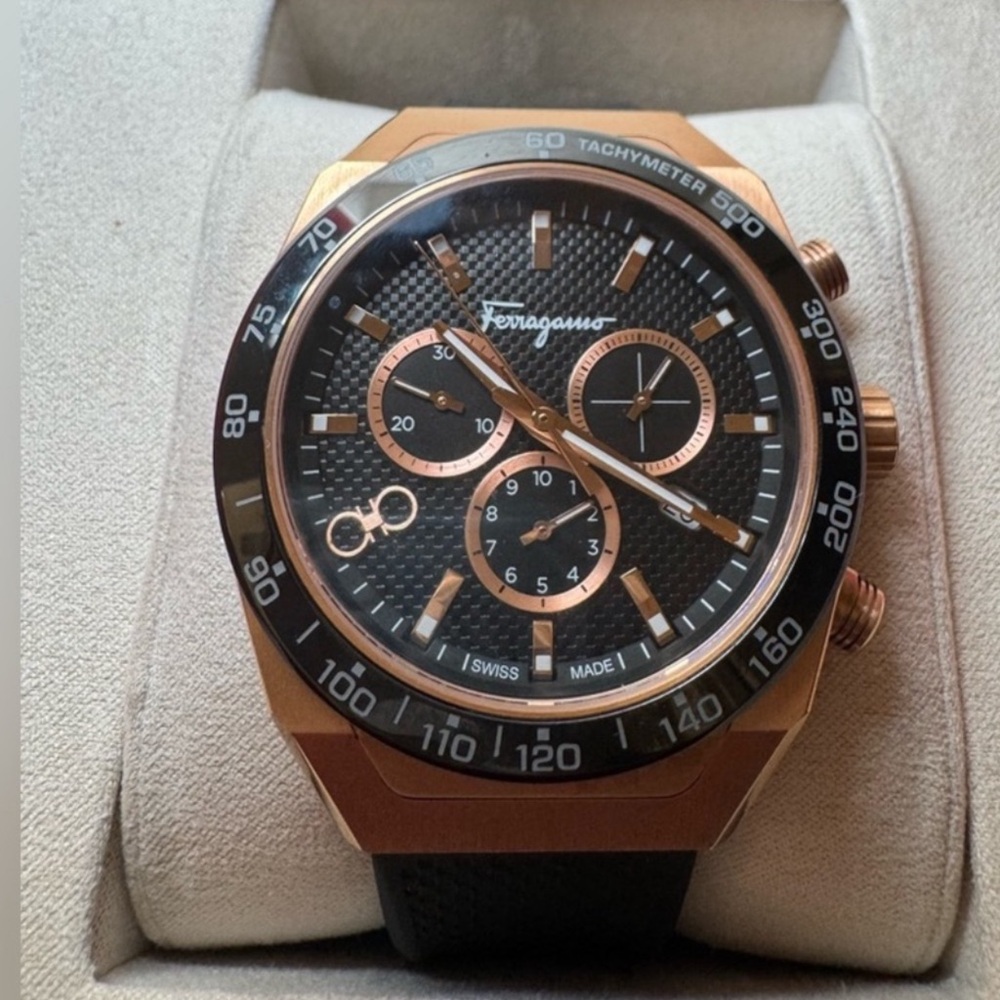 FERRAGAMO SLX Chronograph Watch rose gold NIB SFHR00320 - Picture 5 of 16